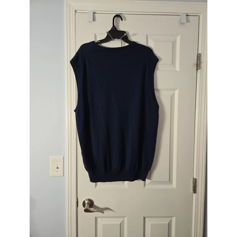Chaps Ralph Lauren Sweater‎ Vest Mens Size 2XL Navy  Blue Golf NEW